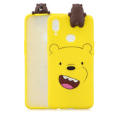 For Samsung A10S A20S Color Painting 3D Cartoon Animal Full Protective Soft TPU Mobile Phone Case yellow