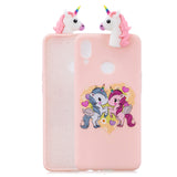 For Samsung A10S A20S Color Painting 3D Cartoon Animal Full Protective Soft TPU Mobile Phone Case Light pink