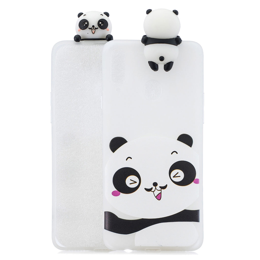 For Samsung A10S A20S Color Painting 3D Cartoon Animal Full Protective Soft TPU Mobile Phone Case white