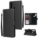 For OPPO A8 / A31/Realme XT / X2 Mobile Phone Case PU Buckle Closure Wallet Design Cards Slots All-round Protection Phone Cover  black