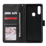 For OPPO A8 / A31/Realme XT / X2 Mobile Phone Case PU Buckle Closure Wallet Design Cards Slots All-round Protection Phone Cover  black