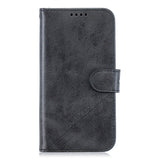 For Samsung A10S A20S Solid Color Denim Texture Front Clasp Bracket Leather Mobile Phone Cover black