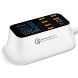 Fast Charging Station Multiple USB Charger 7 Port Desktop Charger Hub LED Display Power Adapter UK Plug