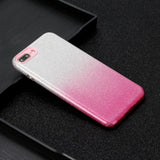 For iphone 6/6S/6 plus/6S plus/7/8/SE 2020 Phone Case Gradient Color Glitter Powder Phone Cover with Airbag Bracket Pink
