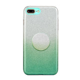 For iphone 6/6S/6 plus/6S plus/7/8/SE 2020 Phone Case Gradient Color Glitter Powder Phone Cover with Airbag Bracket green