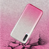 For Samsung A10/A50/A30S/A70/A20S Phone Case Gradient Color Glitter Powder Phone Cover with Airbag Bracket Pink