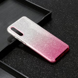 For Samsung A10/A50/A30S/A70/A20S Phone Case Gradient Color Glitter Powder Phone Cover with Airbag Bracket Pink