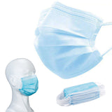 Face Masks Disposable 3 Layers Dustproof Mask Facial Protective Cover Masks Set Anti-Dust Salon Earloop Mask blue_50PCS