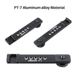 ULANZI PT-7 Cold Shoe Stand Bracket Vlogging Microphone Extension Plate with 1/4'' Tripod Screw for iPhone GoPro Sony  black