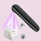 Portable LED UV Germicidal Lamp Mini Handheld Sanitizer Stick Fast Disinfection for Travel Home black