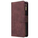 For Samsung A01 Case Smartphone Shell Wallet Design Zipper Closure Overall Protection Cellphone Cover  4 brown