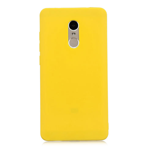 for XIAOMI Redmi NOTE 4X/NOTE 4 Lovely Candy Color Matte TPU Anti-scratch Non-slip Protective Cover Back Case yellow