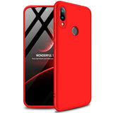 for Redmi NOTE 7 Ultra Slim PC Back Cover Non-slip Shockproof 360 Degree Full Protective Case Red black red_Redmi NOTE 7