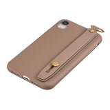 For VIVO V15 Simple Solid Color Chic Wrist Rope Bracket Matte TPU Anti-scratch Non-slip Protective Cover Back Case 9 coffee
