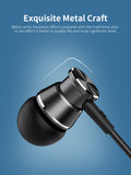 Langsdom M305 Metal Earphone In-ear Headphones with Mic Sports Bass Earbuds Headset for Smart Phones white