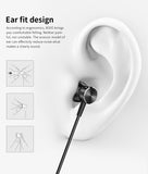 Langsdom M305 Metal Earphone In-ear Headphones with Mic Sports Bass Earbuds Headset for Smart Phones white