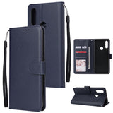 For OPPO A8 / A31/Realme XT / X2 Mobile Phone Case PU Buckle Closure Wallet Design Cards Slots All-round Protection Phone Cover  blue