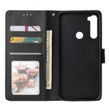 For Redmi NOTE 8 PU Leather Front Putton Protective Phone Case with 3 Cards Bracket black