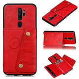 For OPPO A9 2020/Realme XT/Reno 2 Mobile Phone Shell Classic Textured Pattern Buckle Closure Design Anti-fall Smartphone Case  gray
