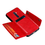 For OPPO A9 2020/Realme XT/Reno 2 Mobile Phone Shell Classic Textured Pattern Buckle Closure Design Anti-fall Smartphone Case  red