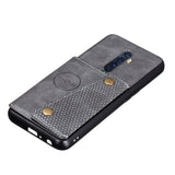 For OPPO A9 2020/Realme XT/Reno 2 Mobile Phone Shell Classic Textured Pattern Buckle Closure Design Anti-fall Smartphone Case  gray