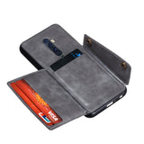 For OPPO A9 2020/Realme XT/Reno 2 Mobile Phone Shell Classic Textured Pattern Buckle Closure Design Anti-fall Smartphone Case  gray