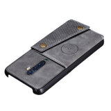 For OPPO A9 2020/Realme XT/Reno 2 Mobile Phone Shell Classic Textured Pattern Buckle Closure Design Anti-fall Smartphone Case  gray
