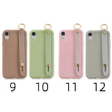 For OPPO F11 pro Simple Solid Color Chic Wrist Rope Bracket Matte TPU Anti-scratch Non-slip Protective Cover Back Case 12 gray