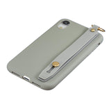 For OPPO F11 pro Simple Solid Color Chic Wrist Rope Bracket Matte TPU Anti-scratch Non-slip Protective Cover Back Case 12 gray