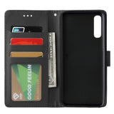 For Samsung A50 Wallet-type PU Leather Protective Phone Case with Buckle & 3 Card Position black
