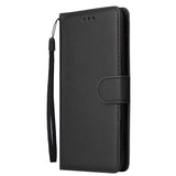 For Samsung A50 Wallet-type PU Leather Protective Phone Case with Buckle & 3 Card Position black