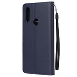 For OPPO A8 / A31/Realme XT / X2 Mobile Phone Case PU Buckle Closure Wallet Design Cards Slots All-round Protection Phone Cover  blue