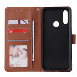 For OPPO A8 / A31/Realme XT / X2 Mobile Phone Case PU Buckle Closure Wallet Design Cards Slots All-round Protection Phone Cover  blue
