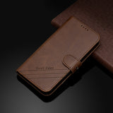 For Samsung A10S A20S Solid Color Denim Texture Front Clasp Bracket Leather Mobile Phone Cover brown