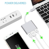 USB Type C Hub HDMI 4K Adapter USB-C to Converter with 3.0 USB and 3.1 Charging Port for Retina MacBook Silver