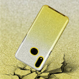 For Samsung A10/A50/A30S/A70/A20S Phone Case Gradient Color Glitter Powder Phone Cover with Airbag Bracket yellow