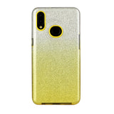 For Samsung A10/A50/A30S/A70/A20S Phone Case Gradient Color Glitter Powder Phone Cover with Airbag Bracket yellow