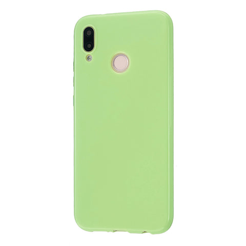For HUAWEI P20/P20 Lite/P20 Pro Cellphone Case Simple Profile Soft TPU Phone Case Anti-Slip Smartphone Cover Fluorescent green