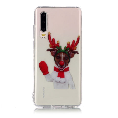 For HUAWEI P30 Christmas Phone Case Anti-fall Protective Shell Super Soft TPU Smartphone Cover Birthday Gift