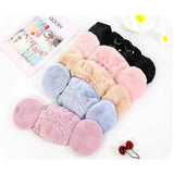 Women 2-in-1 Warm Mask Earmuffs Cartoon Cat Autumn Winter Thicken Plush Riding Outdoor Wear Khaki