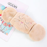 Women 2-in-1 Warm Mask Earmuffs Cartoon Cat Autumn Winter Thicken Plush Riding Outdoor Wear Khaki