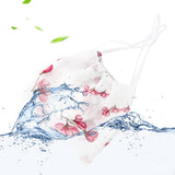 Fashionable Chiffon Printed Sunscreen Summer Breathable And Washable Dustproof Mask Small white flowers on foundation_One size