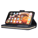 For iphone X/XS/XS MAX/11/11Pro Pu Leather  Mobile Phone Cover Zipper Card Bag + Wrist Strap Red wine