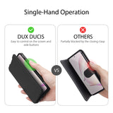 For Samsung NOTE 10 Lite Magnetic Protective Case Bracket with Card Slot Leather Mobile Phone Cover black