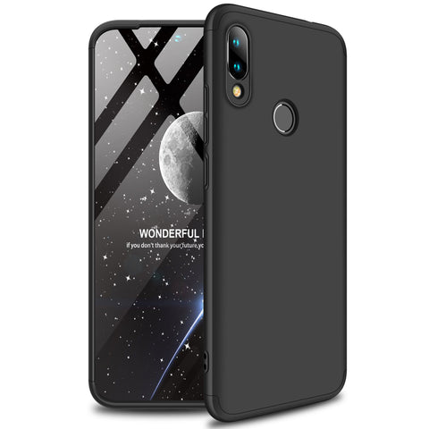 for Redmi NOTE 7 Ultra Slim PC Back Cover Non-slip Shockproof 360 Degree Full Protective Case black_Redmi NOTE 7