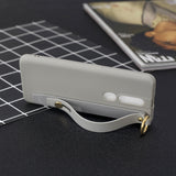 For OPPO F11 pro Simple Solid Color Chic Wrist Rope Bracket Matte TPU Anti-scratch Non-slip Protective Cover Back Case 11 Lotus pink