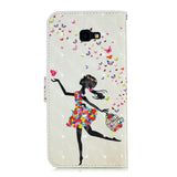 For Samsung J4+/J4 PLUS Cool 3D Coloured Painted PU Magnetic Clasp Wallet Phone Case with Bracket Lanyard Black girl