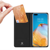 DUX DUCIS For HUAWEI P40 Leather Mobile Phone Cover Magnetic Protective Case Bracket with Cards Slot Pink