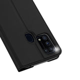 DUX DUCIS For Samsung M31 Leather Mobile Phone Cover Magnetic Protective Case Bracket with Cards Slot black