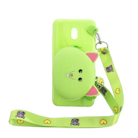 For Redmi 8/Redmi 8A Case Mobile Phone Shell Shockproof Cellphone TPU Cover with Cartoon Cat Pig Panda Coin Purse Lovely Shoulder Starp  Green